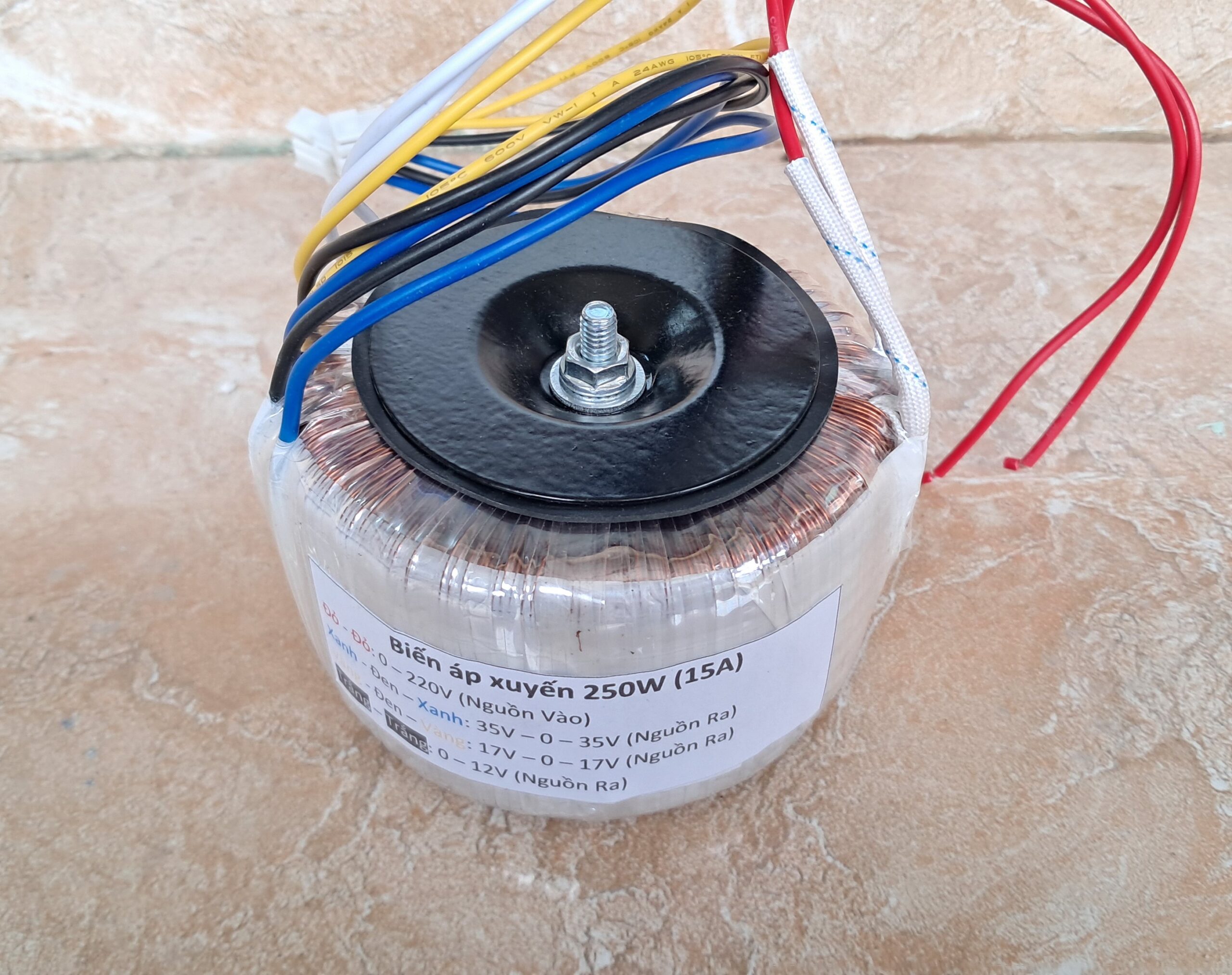 Biến áp xuyến 250W 15A Dây Đồng Chuyên AUDIO - 1 Cái