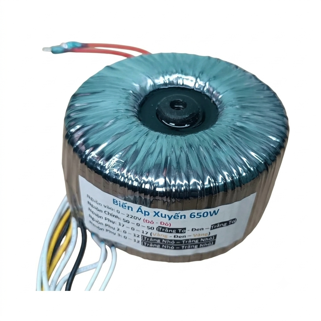 Biến áp âm ly hình xuyến dây đồng công suất 650W 50V đối xứng - 1 Cái