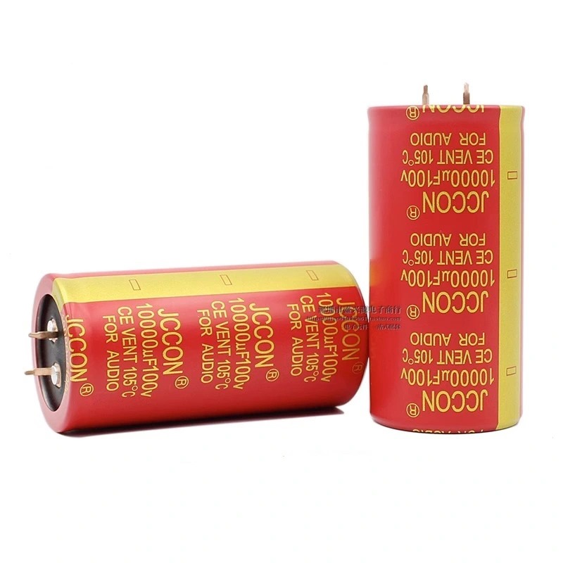 Tụ Amply JCCON Đỏ Chân Đồng 10000uF/100V Với Kích Thước 7 X 3,5 - 1 Cái